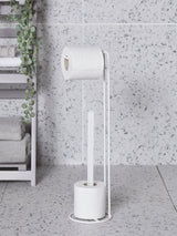 White Wire Toilet Roll Stand