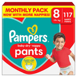 Pampers Baby Dry Pants Size 8 Disposable Nappy Pants 117 Pack