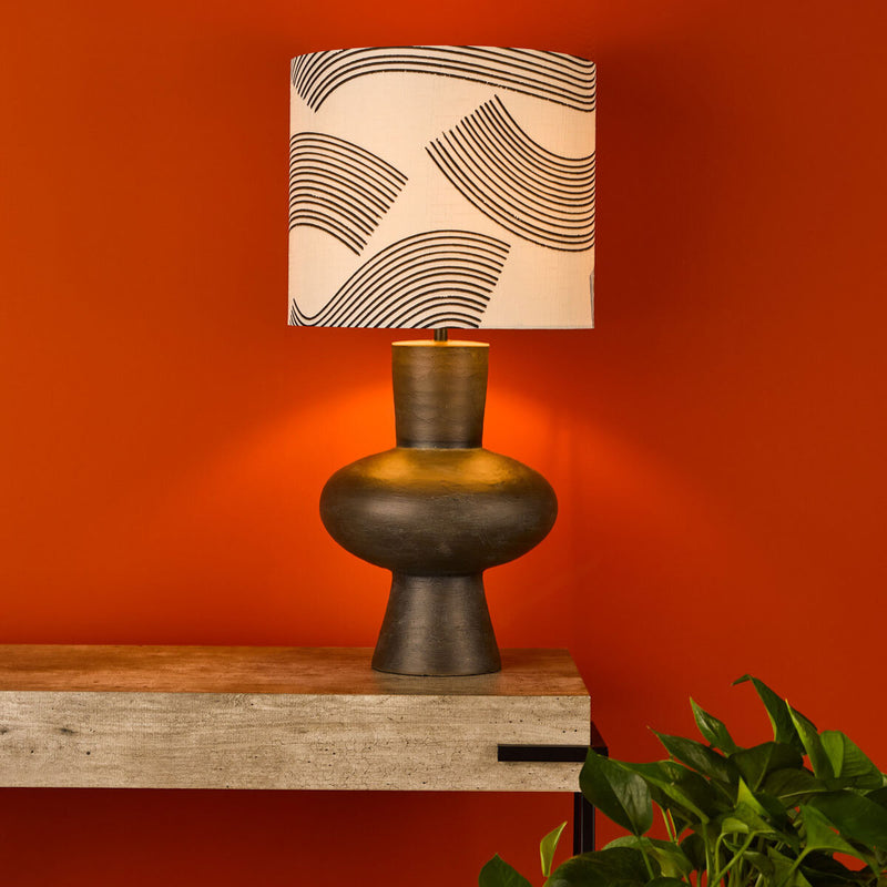 Miho black & bronze table lamp, imported from the UK