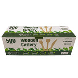 Love The Earth Wooden Cutlery Variety 500 Pack Disposable Cutlery