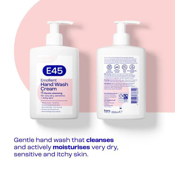 E45 Emollient Wash Cream 250ml, UK version