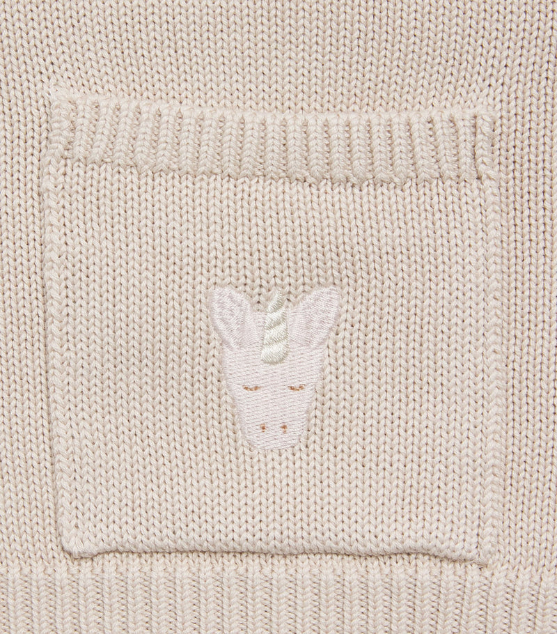 Donsje Organic Cotton Unicorn Loeke Baby Sweater 6-30 Months - British product
