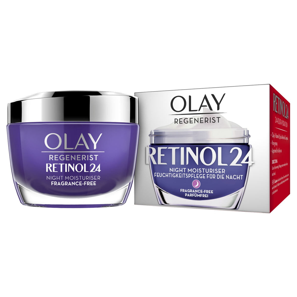 Olay Regenerist Retinol 24 Night Moisturiser Cream, 2 x 50ml - McGrocer