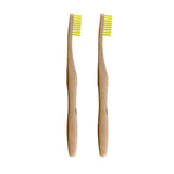Dr Botanicals Bamboo Toothbrush Yellow Twin Pack - British product