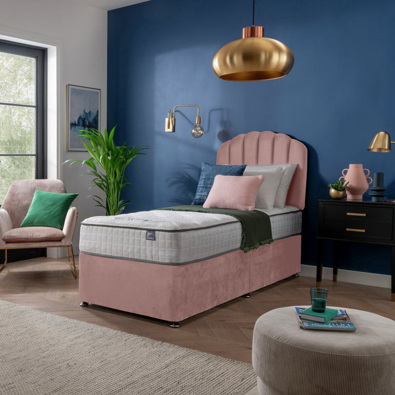 Silentnight Middleton Single Memory Divan Bed in Pink (British brand)