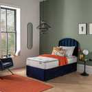 Silentnight single divan bed set in blue (British brand)