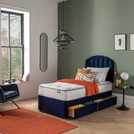 Silentnight Middleton single divan bed set with memory foam mattress and headboard (British brand)