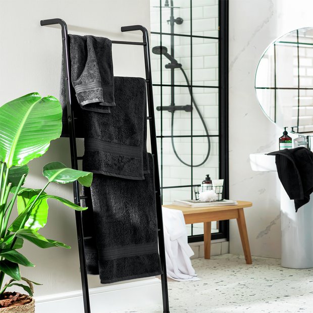 Habitat Egyptian cotton 4-piece towel set in slate grey, UK version