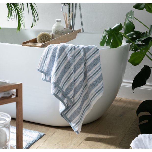 Habitat Coastal Stripe Blue & White 4 piece towel bale, UK version