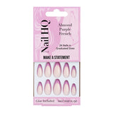 Nail HQ Almond Purple French Nails 24 Pieces