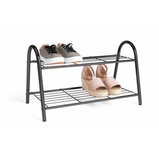 Habitat Boutique 2 Tier Black Shoe Rack, UK version