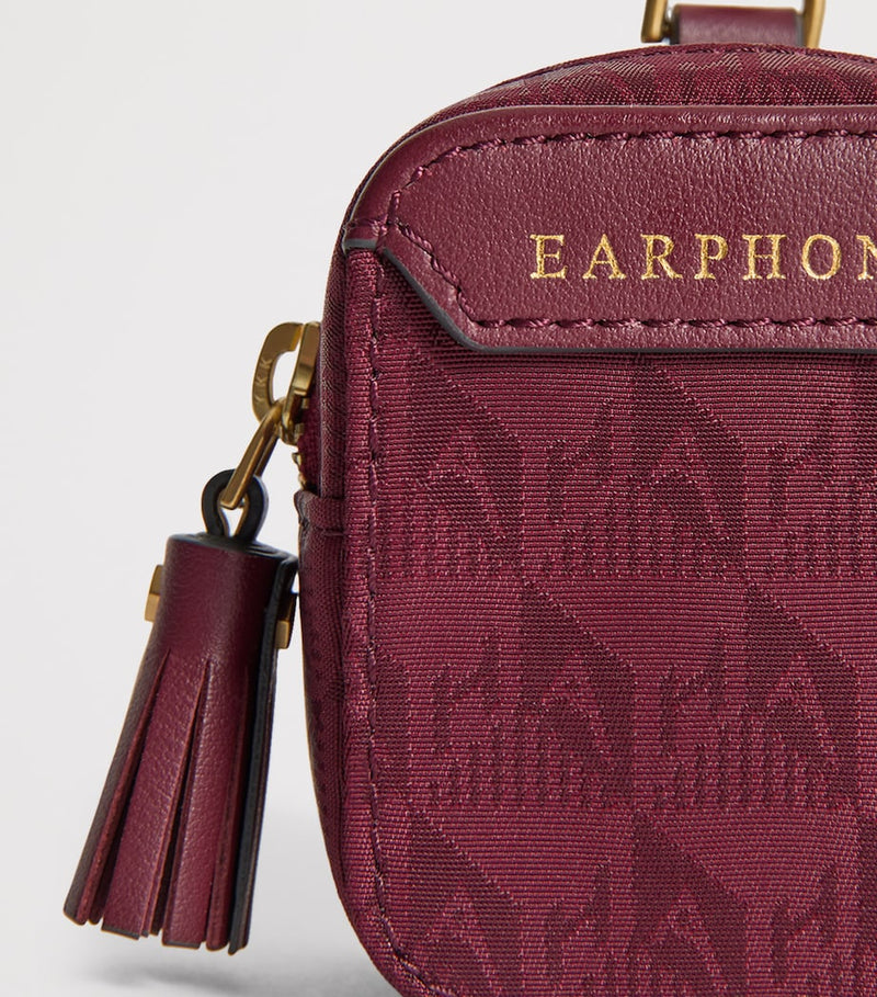 Anya Hindmarch jacquard logo earphones case 6x6x3.5cm - British product