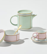 Porcelain Coffee Cup with Rosa Design, 85ml Capacity
