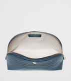 Aspinal of London small leather croc-embossed cosmetic case - British product