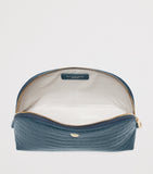 Aspinal of London small leather croc-embossed cosmetic case - British product