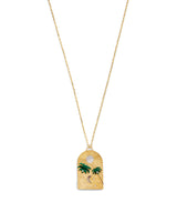 L'ATELIER NAWBAR Yellow Gold, Diamond and Malachite Biladi Palm Necklace