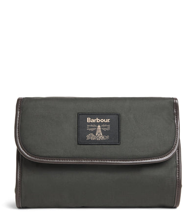 Barbour Wax Hanging Wash Bag Travel Toiletry Bag