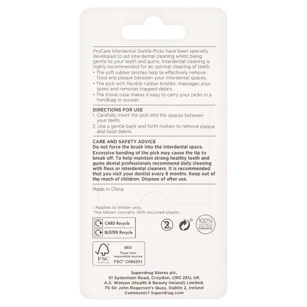 Pro Care Interdental Brush Medium 30 Pack, imported from the UK