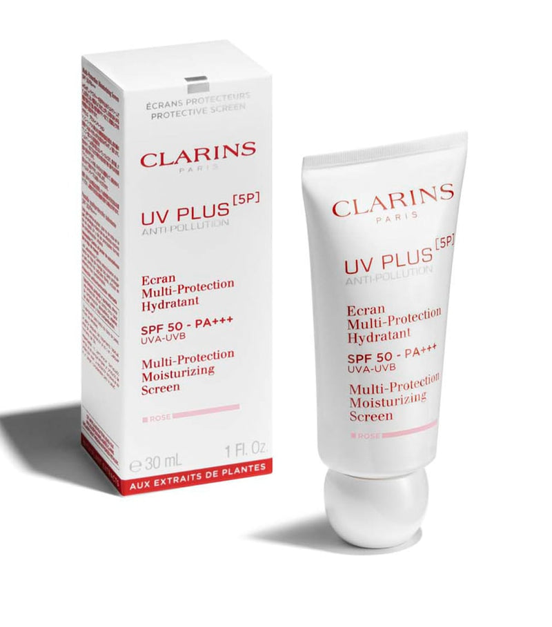Clarins anti-pollution SPF 50 moisturising sunscreen with rose-pink tint 30ml - British product