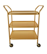 Kaymet Aluminium Diamond-Embossed Three-Tiered Serving Trolley