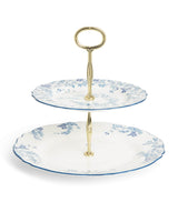 Harrods Bone China Toile Two-Tier Cake Stand