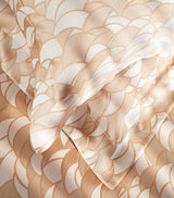 Super King Duvet Cover in Silk-Satin Blend with Swirling Pattern 230cm x 220cm