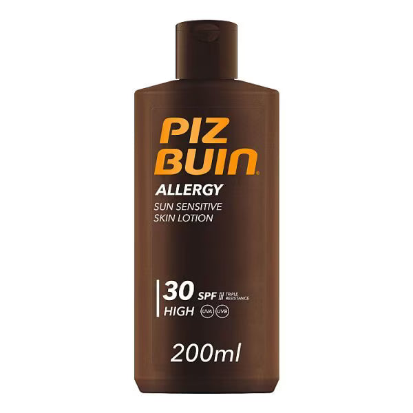 Piz Buin sun cream sensitive skin lotion 200ml , UK version