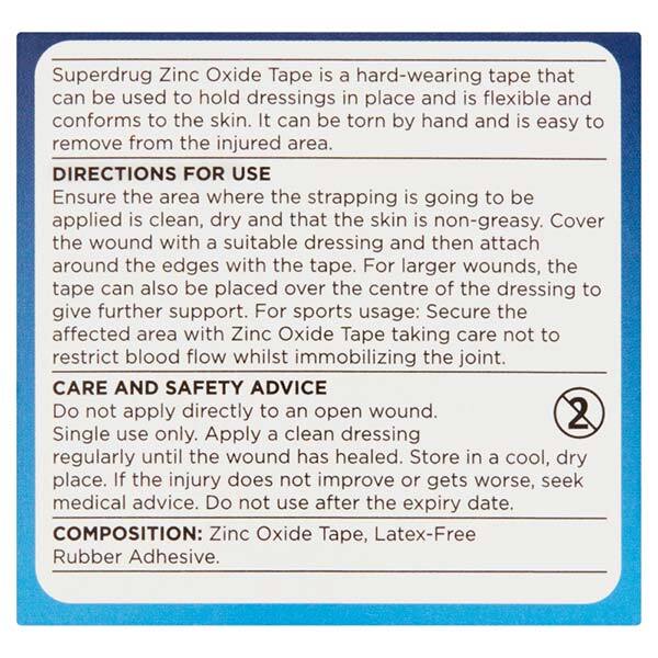 Superdrug Zinc Oxide Sport Tape 5cm x 5m GOODS Superdrug