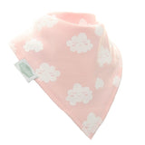 Ziggle Bandana Bib White Clouds on Pink (British brand)