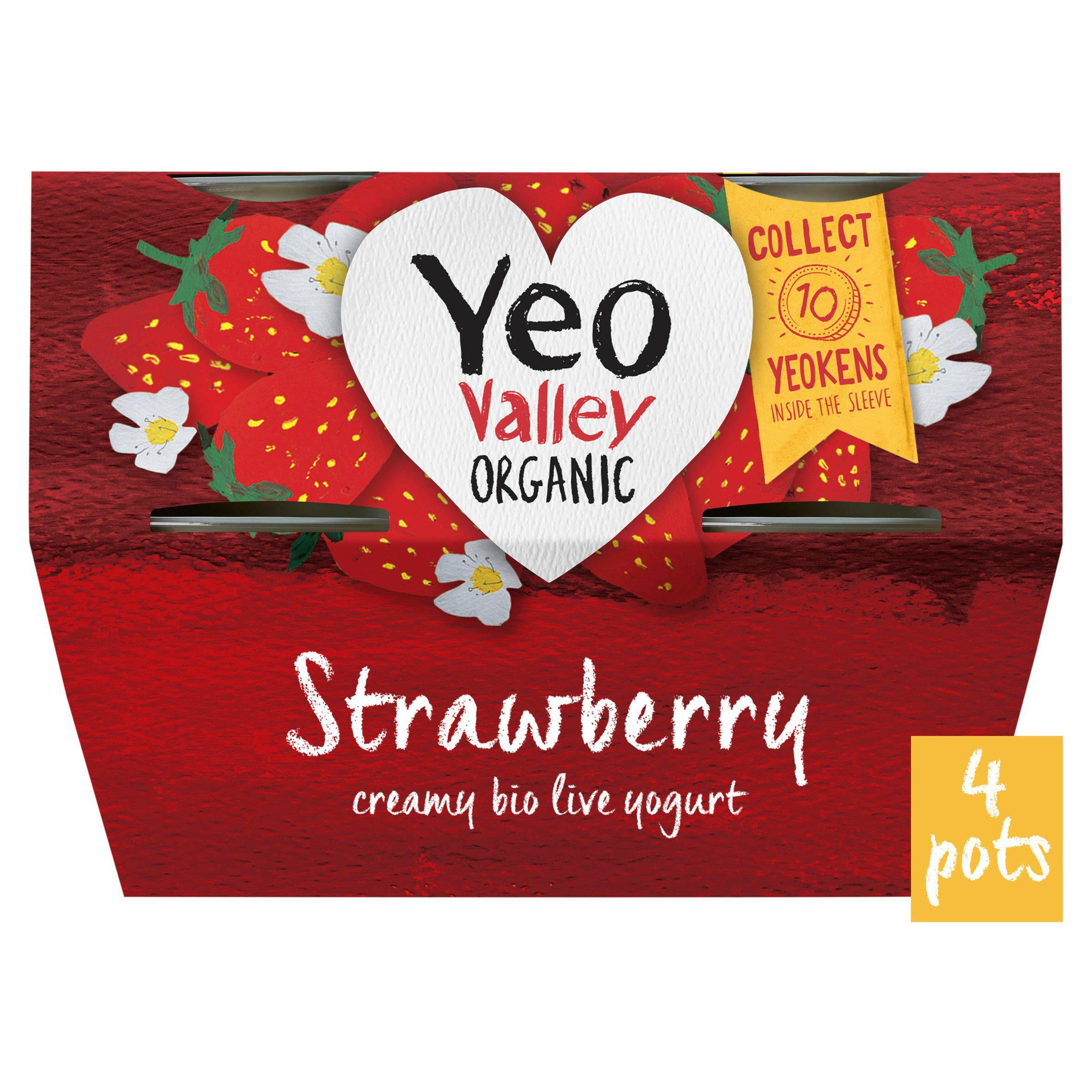 Yeo Valley Organic Strawberry 4x110g GOODS Sainsburys