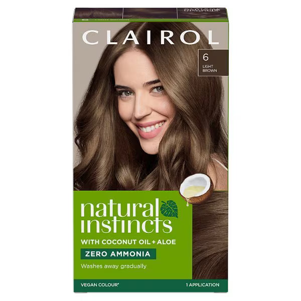 Clairol Natural Instincts semi-permanent hair dye 6 Light Brown - British product