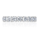 2.00ctw Round Brilliant Cut Claw Set Eternity Ring, Platinum in 6 Sizes - McGrocer