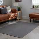 Argos Home Plain Grey Cotton Flatweave Rug - 120x170cm