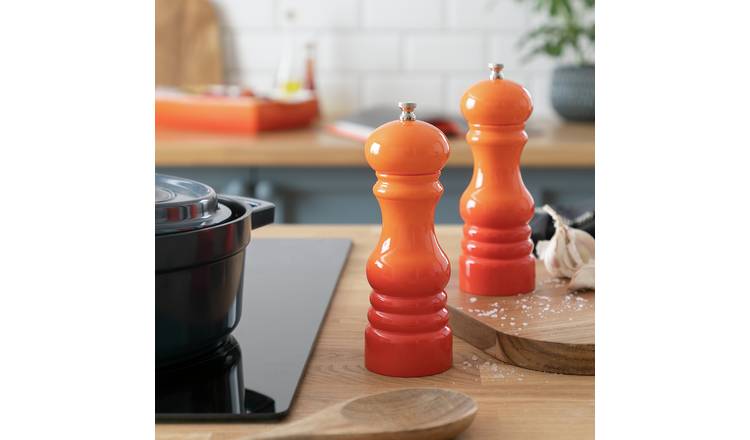 Habitat salt and pepper mill set in orange, UK version