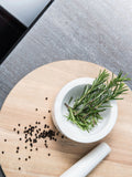 Kitchen Pantry White Marble Pestle and Mortar