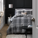 Argos Home grey brushed cotton check bedding set single - British product