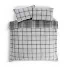 Argos Home grey brushed cotton check bedding set single - British product