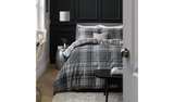 Argos Home grey brushed cotton check bedding set double - British product