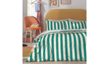 Habitat Stripe Green and White Duvet Cover Set - Double