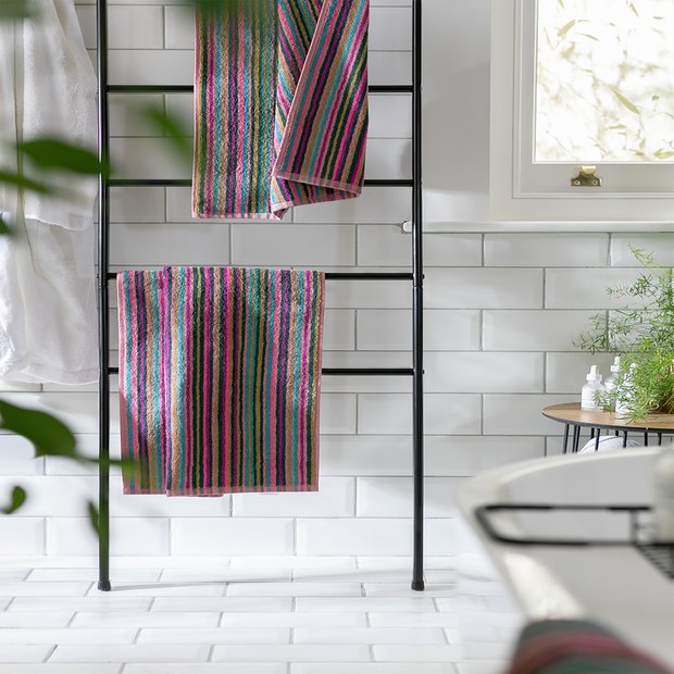 Habitat Bright Stripe Multicoloured hand towel 90x50cm, UK version