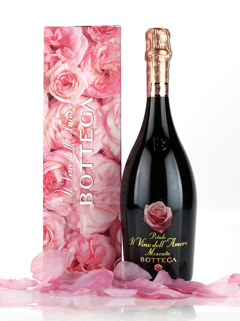 Bottega Petalo Sparkling Moscato scented rose petal gift set 750ml, UK version