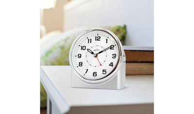 Acctim Centrale Analogue Alarm Clock Silver