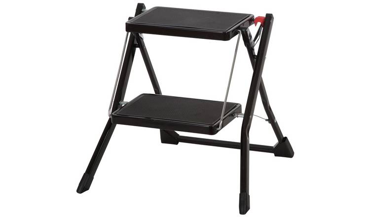 Werner black steel stepstool with wide treads (British brand)