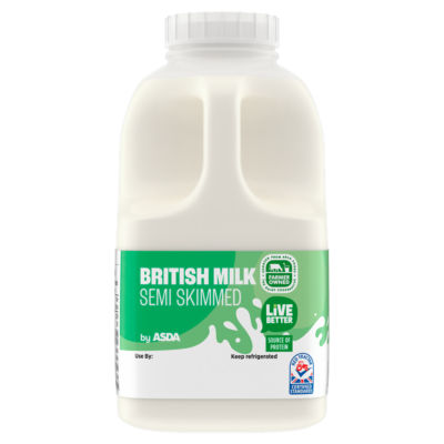 ASDA British Semi Skimmed Milk 568ml