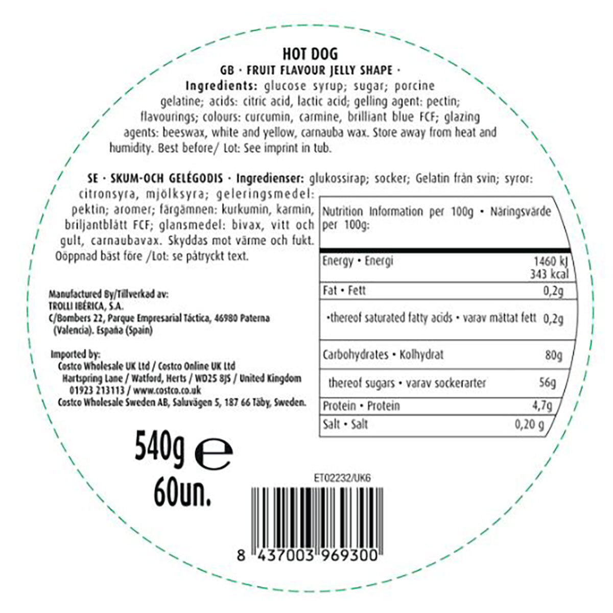 Trolli Hotdogs, Pack of 60 GOODS Costco UK