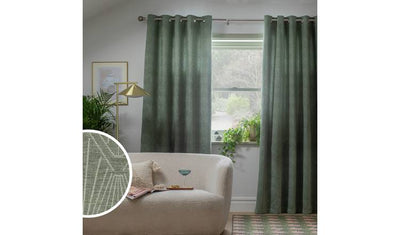 Habitat Thermal Eyelet Curtains Green Window Curtains 117x137cm