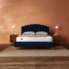 Silentnight Oriana blue velvet double bed frame (British brand)