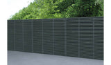 Forest Garden Double Slatted Grey Fence Panel Set of 3