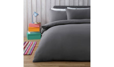Silentnight Supersoft Plain Charcoal Duvet Set Kingsize