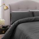 Silentnight Supersoft Plain Charcoal Duvet Set Kingsize (British brand)